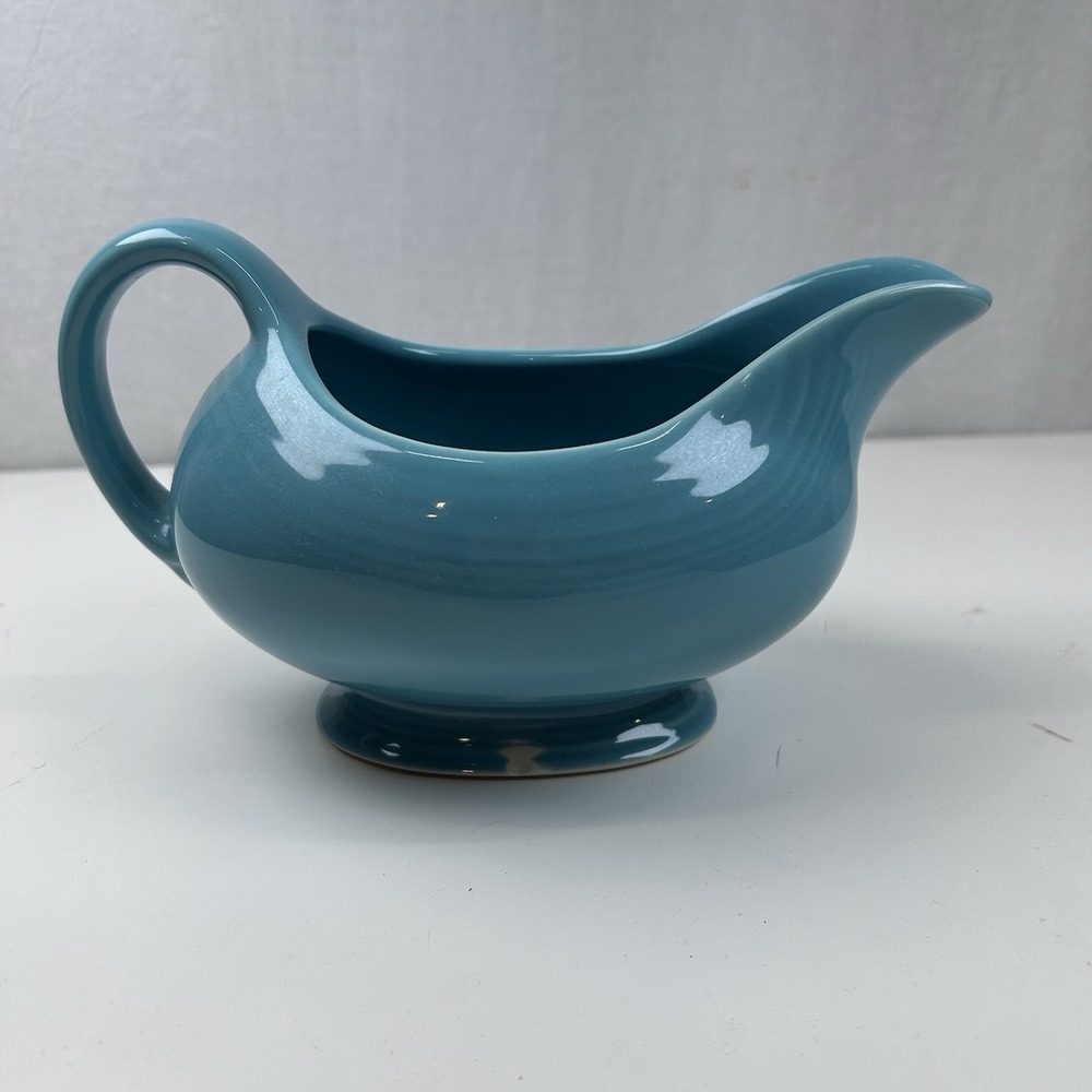 Homer Laughlin Fiesta Ware Turquoise Gravy Boat Kitchen Serving Sauce